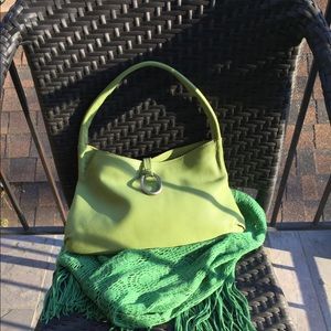 Prüne Green Leather Bag EUC!